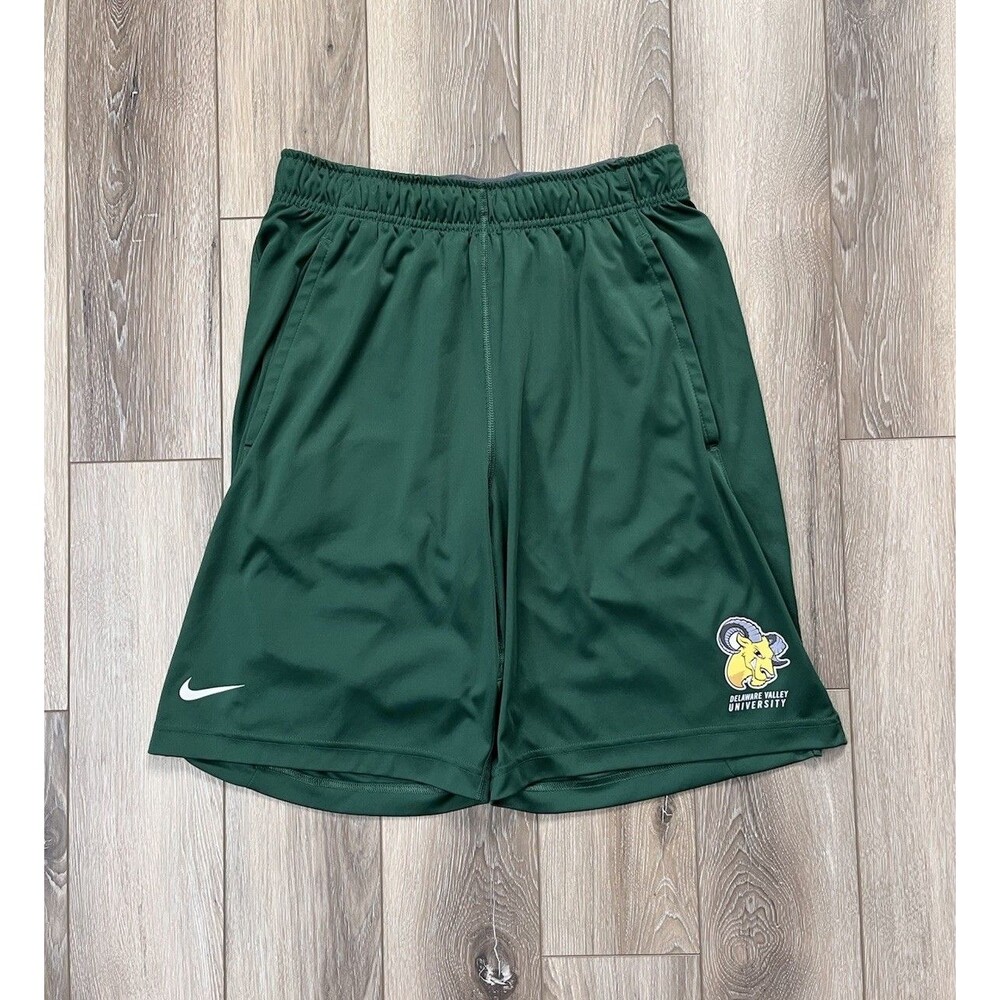 Nike Dri-Fit Delaware State University Aggies Green Athletic Shorts Mens Sz S